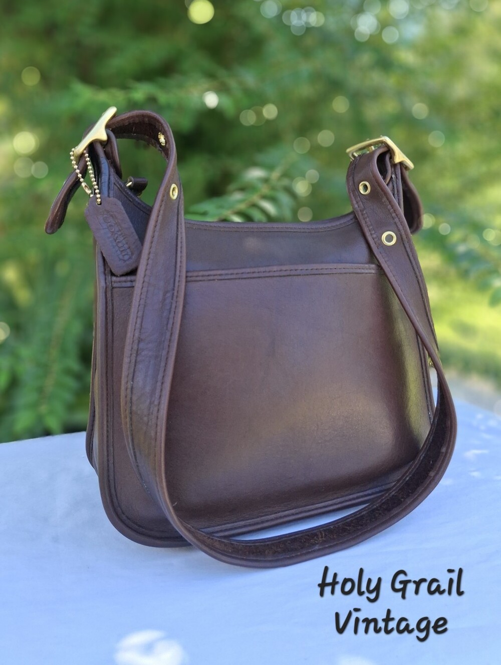 Vintage 1997 Coach Mahogany Glove-Tanned Leather Legacy Zip Shoulder Bag #9966